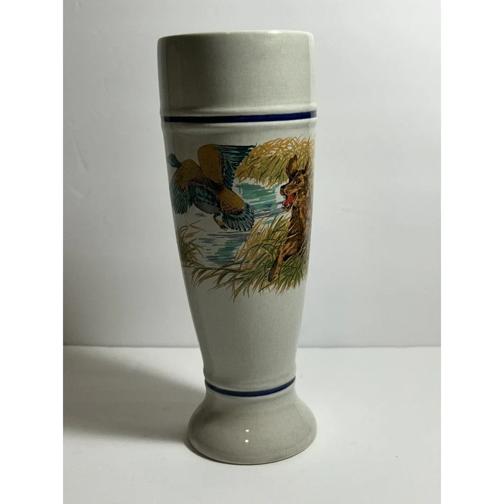 Vintage 80's Collectable German S.C. Eschenfelden Beer Stein Duck Hunting Dog‎